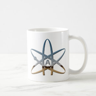 atoomsymbool Logidea atheist Koffiemok