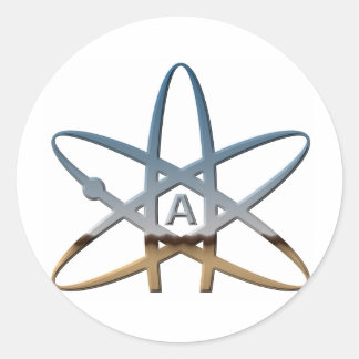 atoomsymbool Logidea atheist Ronde Sticker