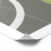 Atoomtijdperk Abstract in Olijf Poster (Hoek)