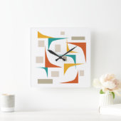 Atoomtijdperk geometrische hoeken midden eeuw vierkante klok (Huis)