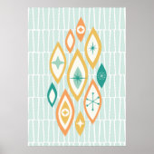 atoomtijdperk midden eeuw Abstracte vormen sterren Poster (Voorkant)