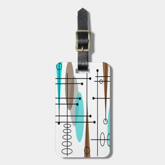 Atoomtijdperk midden-middeleeuwse moderne Abstract Bagagelabel (Voorkant verticaal)