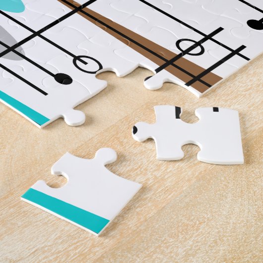 Atoomtijdperk midden-middeleeuwse moderne Abstract Legpuzzel (Zijkant)