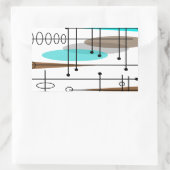 Atoomtijdperk midden-middeleeuwse moderne Abstract Rechthoekige Sticker (Tas)