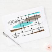 Atoomtijdperk midden-middeleeuwse moderne Abstract Rechthoekige Sticker (Envelop)