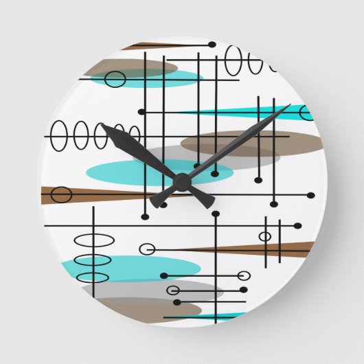 Atoomtijdperk midden-middeleeuwse moderne Abstract Ronde Klok (Voorkant)