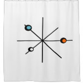 atoomtijdperk minimalistisch douchegordijn (Voorkant)