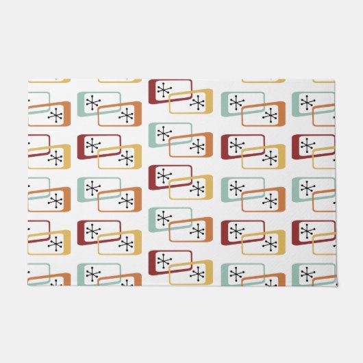 atoomtijdrechthoeken veelkleurig deurmat (Voorkant)