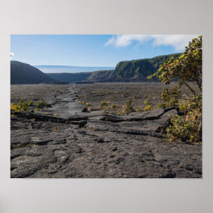 atop dry lava bed of kilauea iki krater poster