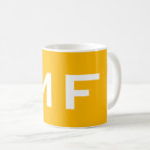 Atractief monogram Geel, geel, modern Koffiemok (Voorkant rechts)