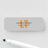 Atractief monogrammed Gray Plain Naamplaatje (In situ)