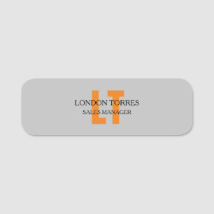 Atractief monogrammed Gray Plain Naamplaatje