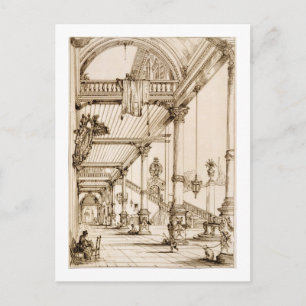 Atrium van een paleis, in genen, uit 'Kunst en sto Briefkaart