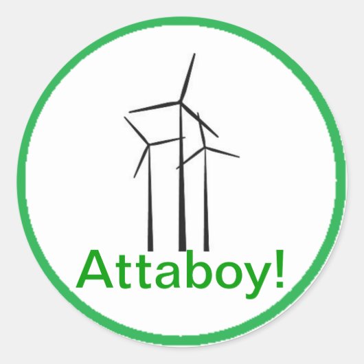 Atta Boy Wind Turbine Ronde Sticker (Voorkant)
