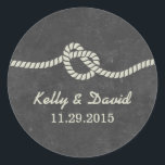 Attacher le noeud Chalkboard Mariage Favor Sticker<br><div class="desc">Attachez les Stickers de Mariage Chalkboard Knot Favor.</div>