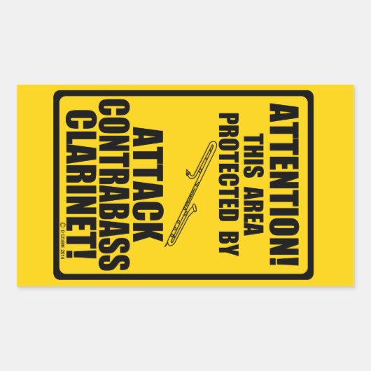 Attack Contrabass Clarinet Rechthoekige Sticker (Voorkant)