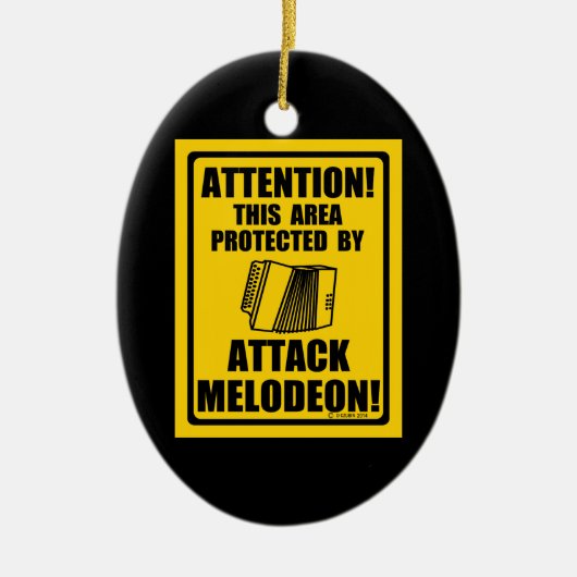 Attack Melodeon Keramisch Ornament (Voorkant)