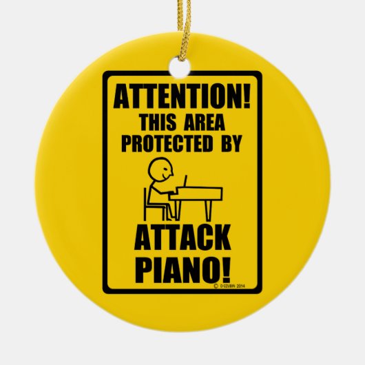 Attack Piano Keramisch Ornament (Voorkant)