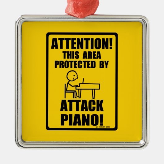 Attack Piano Metalen Ornament (Voorkant)