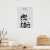 Attack Titan Figure Dark Anime Line Art Poster (Keuken)