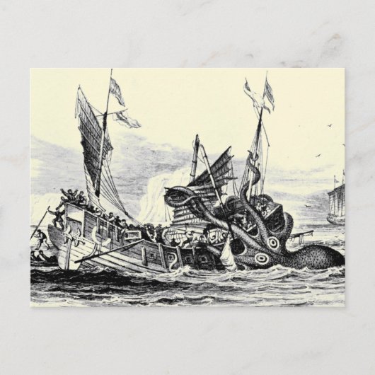 Attaque de Kraken ! Carte postale (Devant)