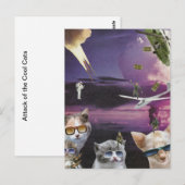 Attaque de la carte postale des chats Cool (Devant / Derrière)