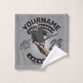 Attaque de l'équipe sportive du joueur de crosse p (Gant de toilette)