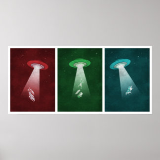 Attaque de Mars - affiche d'enlèvement d'Aliens