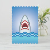 Attaque de requin Invitations amusantes de la fête (Debout devant)