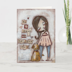 Atteignant la main - carte de voeux