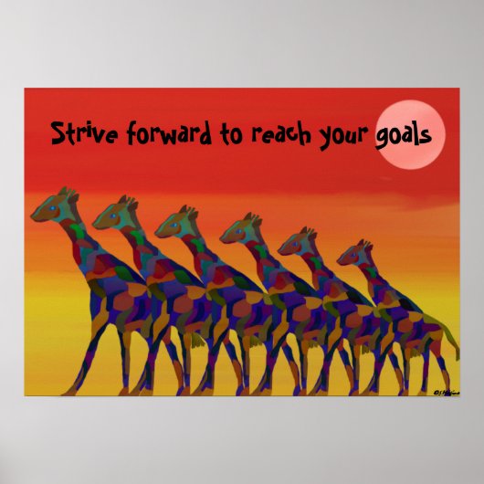 Atteignez vos objectifs Poster des girafes (Devant)