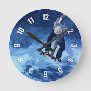 Atteindre Le Ciel - Skateboarder Horloge Ronde