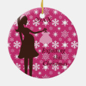 Attendre cet ornement de grossesse de Noël (Dos)