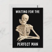 ATTENDRE DES CARTES POSTALES SKELETON FUNNY HOMME  (Devant / Derrière)