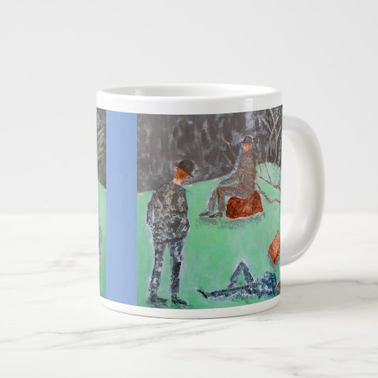 ATTENDRE GODOT Jumbo Mug (Devant droit)