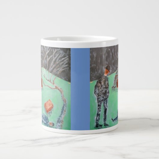 ATTENDRE GODOT Jumbo Mug (Devant)