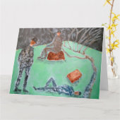 ATTENDRE LA Carte de voeux GODOT Jumbo (Fleur jaune)