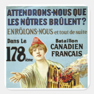 Attendrons-Nous Que Les Notre Brulent Vierkante Sticker