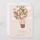 Attends ! Invitation baby shower Vert brun (Dos)