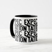 Attente - Mug noir typographie Kinetic Glitch (Devant gauche)