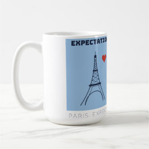 Attente vs Réalité à Paris Mème Drôle Mug Paris