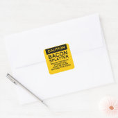 Attentie Bacon Splatter Vierkante Sticker (Envelop)