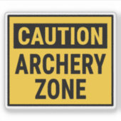 Attentie-boogschietgebied Sticker (Voorkant)