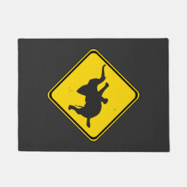 Attentie Dansend Elephant Crossing Deurmat