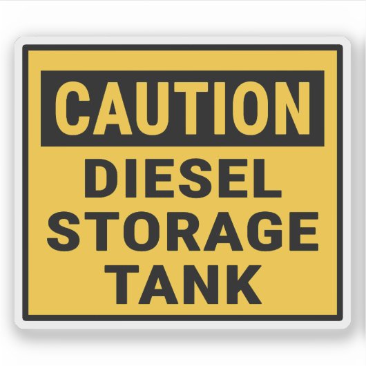 Attentie Diesel Opslagtank Sticker (Voorkant)