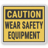 Attentie Draag veiligheidsuitrusting Sticker (Voorkant)