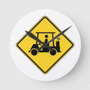 Attentie Golf Cart Ronde Klok
