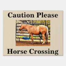 "Attentie" Horse Crossing Yard Sign