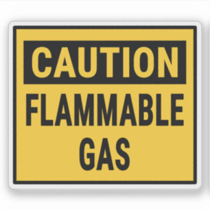 Attentie Ontvlambaar gas Sticker