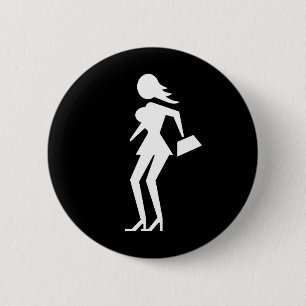 Attentie Prostitute Ronde Button 5,7 Cm